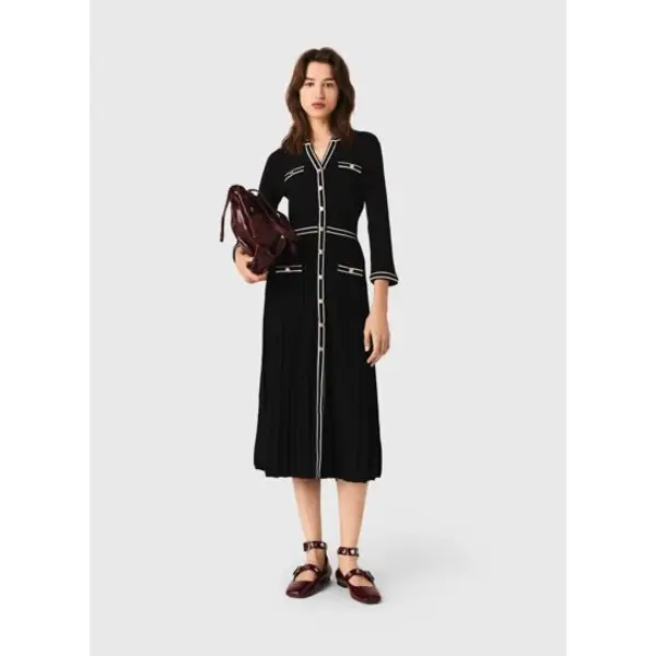 Robe mi-longue en maille - Maje