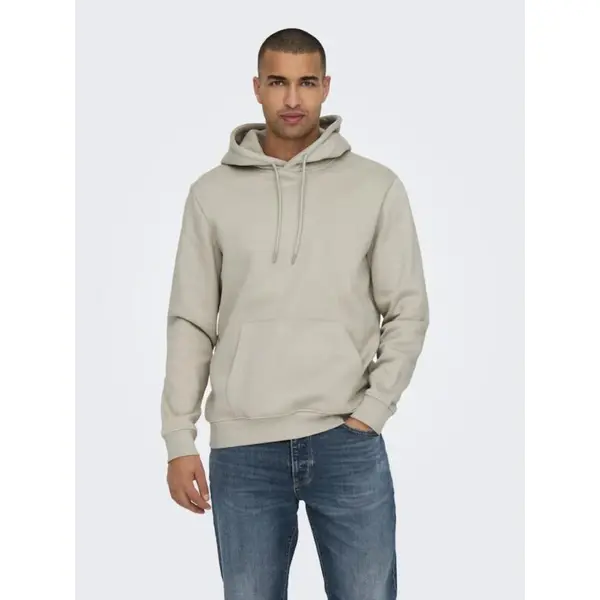 Sweat Beige à Capuche Only & Sons : L'Essentiel du Style Urbain Masculin
