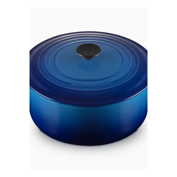 Cocotte ronde 28cm en fonte émaillée bleu azur - Le Creuset