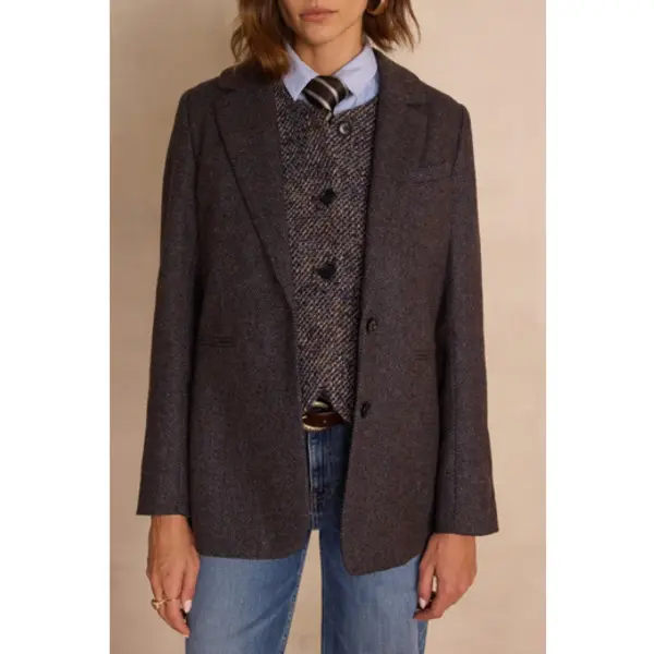Veste tailleur en laine à chevrons COURTNEY - Maison 123 Corbeil