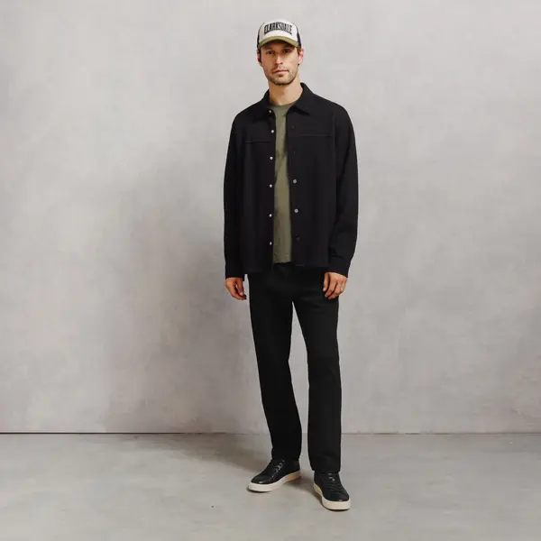 Ensemble surchemise et pantalon chino 100% coton - Noir