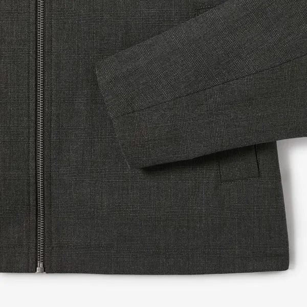 Veste zippée col chemise à carreaux