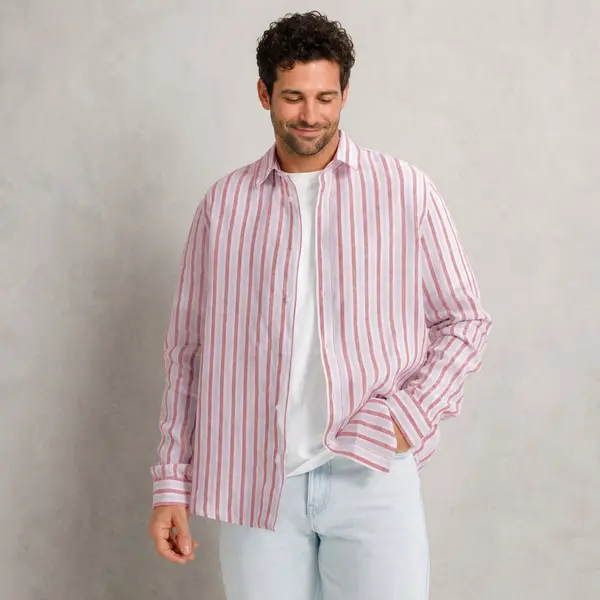 Chemise 100% lin rayée