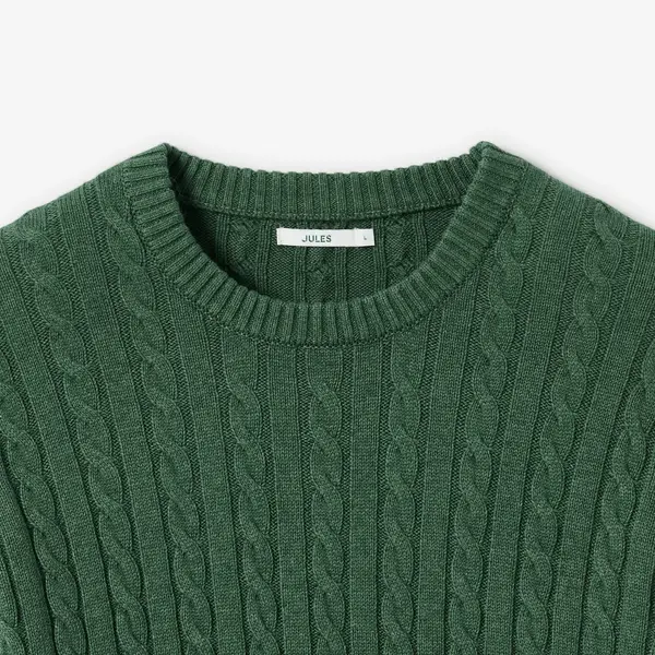 Pull col rond coton laine torsadé