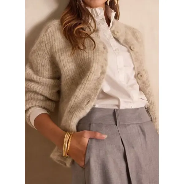 Gilet en mohair et laine becky - Maison 123