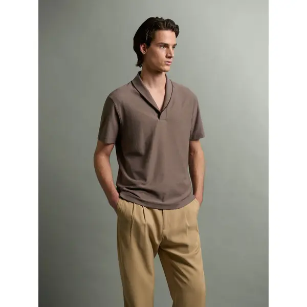 Polo col ouvert en jersey