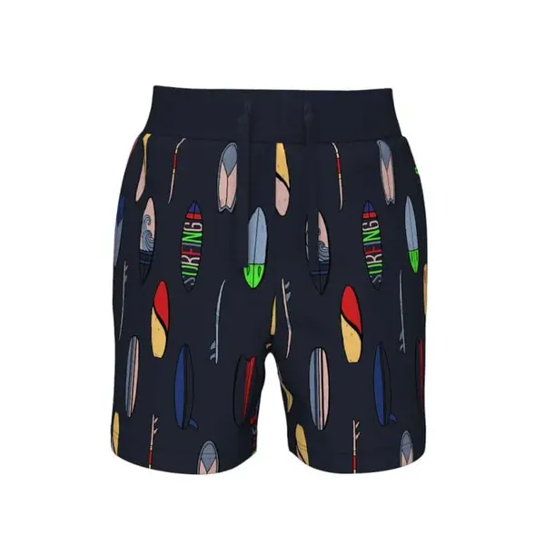 SHORT COTON BLEU MARINE GARÇON 1-5 ANS IMPRIMÉ SURF NAME IT
