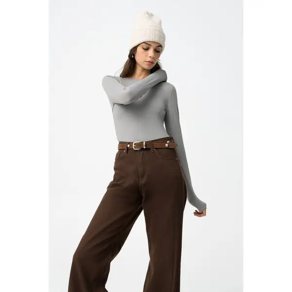 Body gris manches longues décolleté dans le dos Tiffosi ado fille – élégance automne hiver 2025