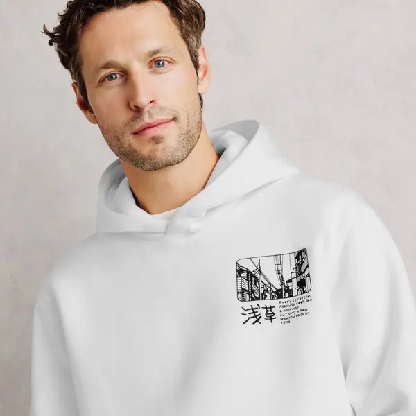 Sweat à capuche imprimé devant dos Japon