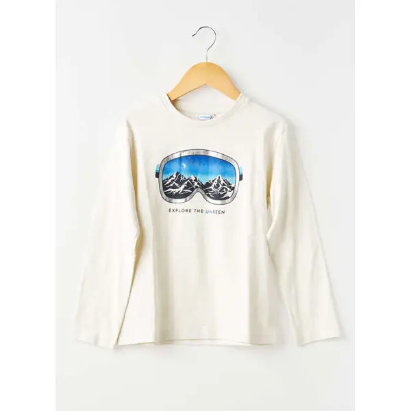 T-shirt Mayoral Blanc Manches Longues