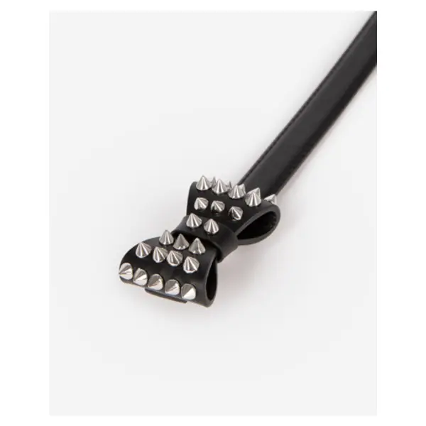 Ceinture fine avec noeud en cuir noire black - The Kooples Talange