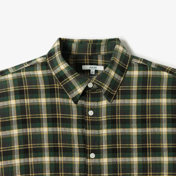 Chemise regular col français à carreaux