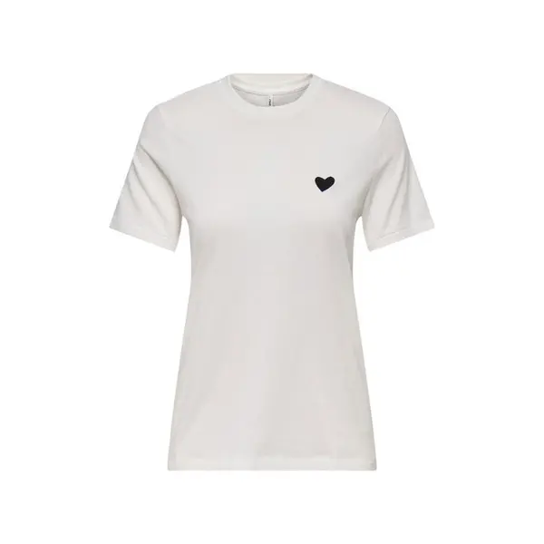 T-shirt blanc coeur noir