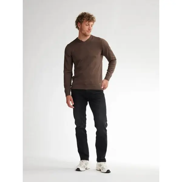 Pull marron col V homme Petrol Industries
