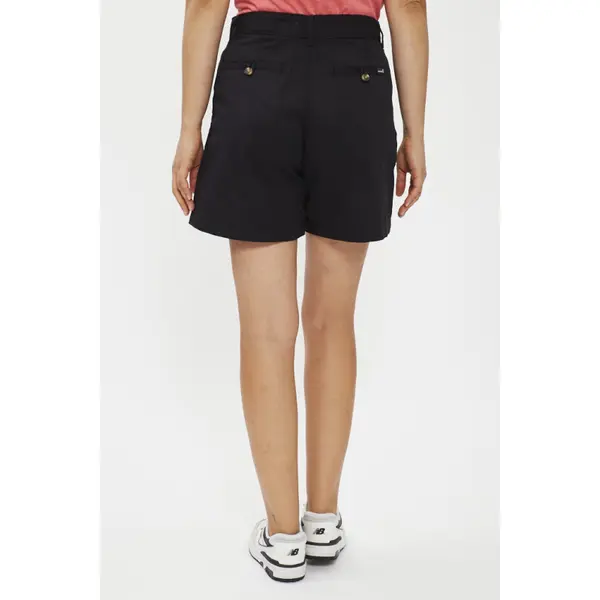 Short à plis taille haute noir