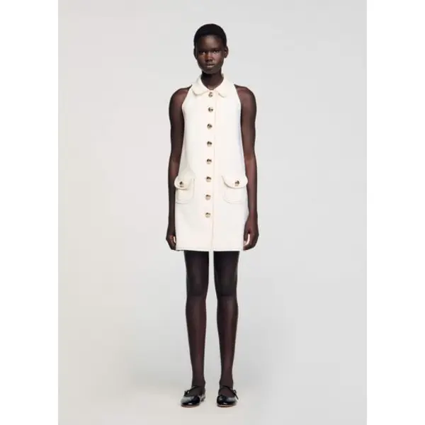 Robe courte à col claudine - Sandro