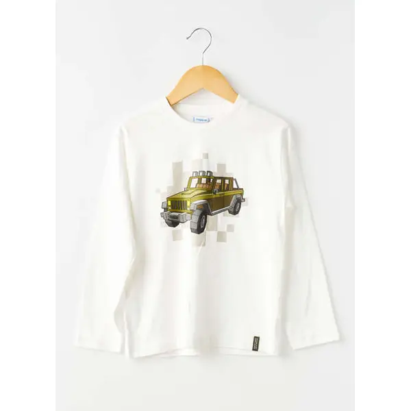 T-shirt Mayoral Blanc Manches Longues