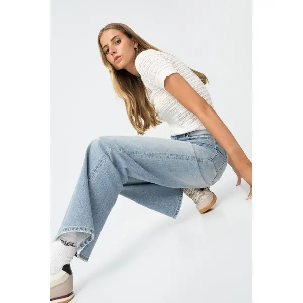 JJean large wide leg bleu clair ado fille TIFFOSI– Style urbain, rentrée 2025, du XXS au L