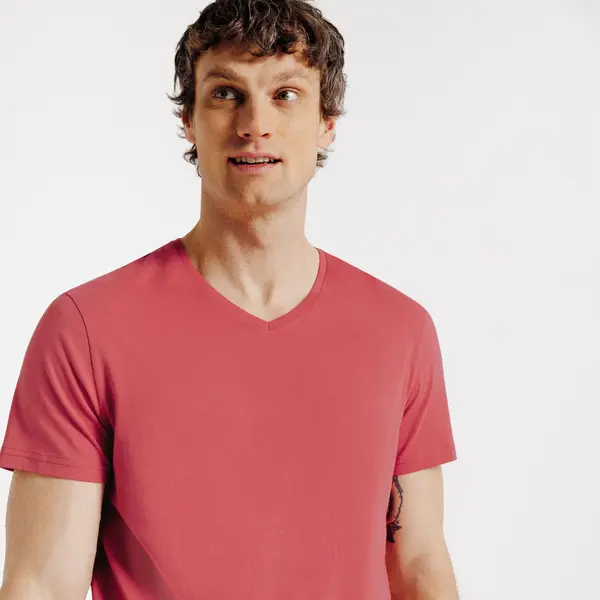 Tee shirt col V en coton