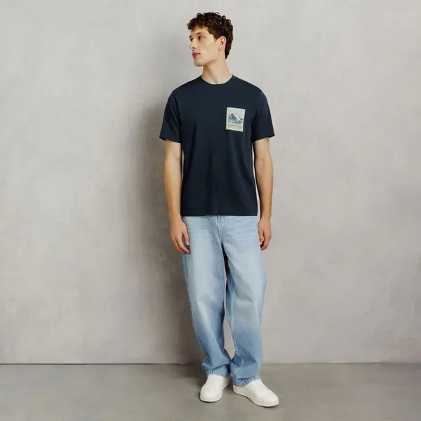 Tee shirt patch imprimé devant dos Japon