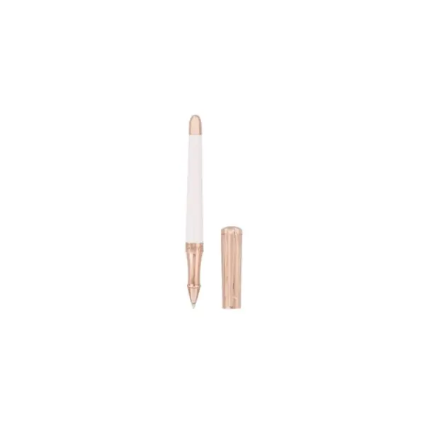 Gamme orfèvre - stylo roller liberté blanc et or rose - S.t. Dupont