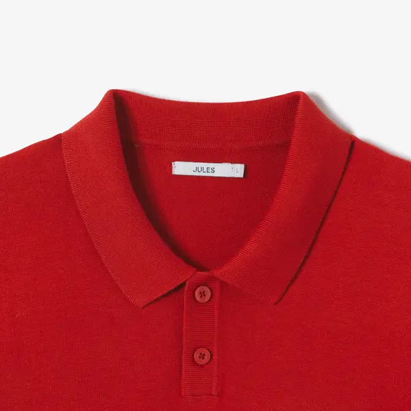 Polo en maille manches courtes col boutonné