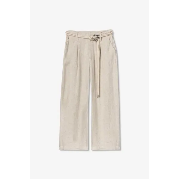 Pantalon Fluide en Lin Beige TIFFOSI Femme du Sau XL