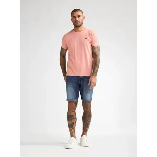TEE SHIRT UNI ROSE MANCHES COURTES COL ROND LOGO PETROL INDUSTRIES HOMME DU S AU XXL NOUVELLE COLLECTION PRINTEMPS ETE M-ROS-TSR002 3174
