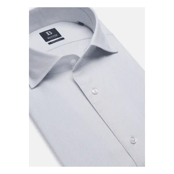 Chemise bleu clair en coton dobby regular fit - Boggi milano