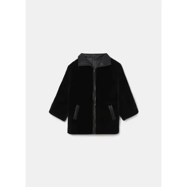 Manteau maya noir en cuir - Zapa