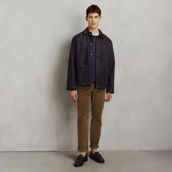 Pantalon chino straight en velours
