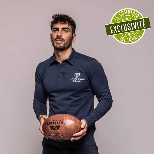 Polo Manches Longues Rugby Spirit Bleu Camberabero