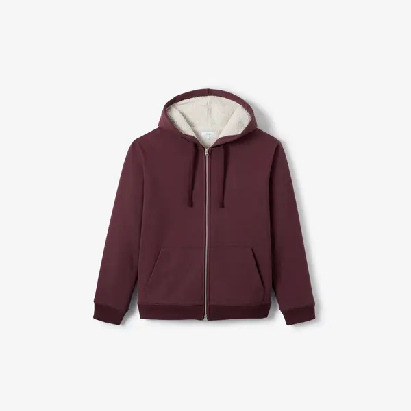 Sweat à capuche zippé doublé sherpa