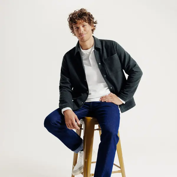 Polo manches longues piqué uni