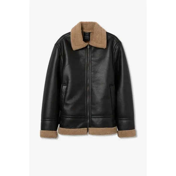 VESTE HOMME STYLE AVIATEUR SIMILI CUIR MARRON DETROIT 10056406_295