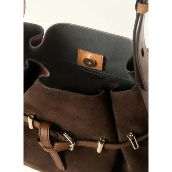 Aura m drawstring - suede+vitello sidney - Furla