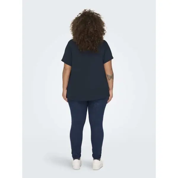 Blouse manches courtes bleue grande taille Only Carmakoma femme 42-48