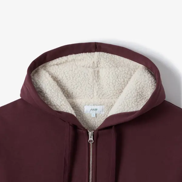 Sweat à capuche zippé doublé sherpa
