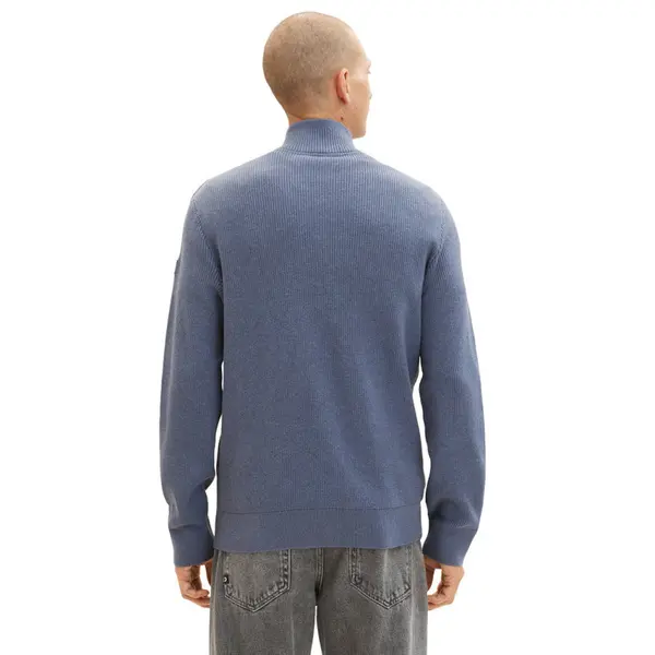 Pull col camionneur bleu indigo
