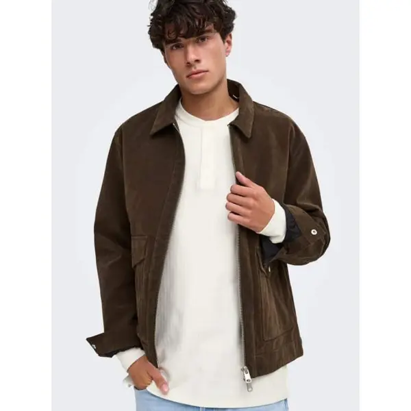 Veste marron effet suédine homme Only & Sons