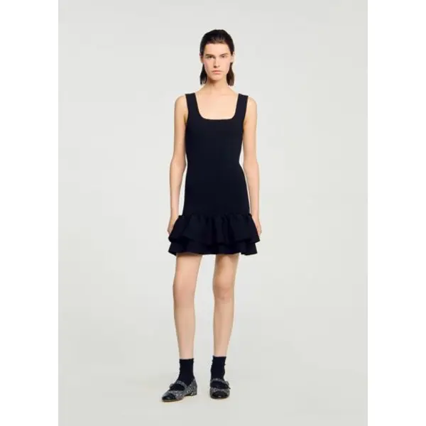 Robe courte col carré - Sandro