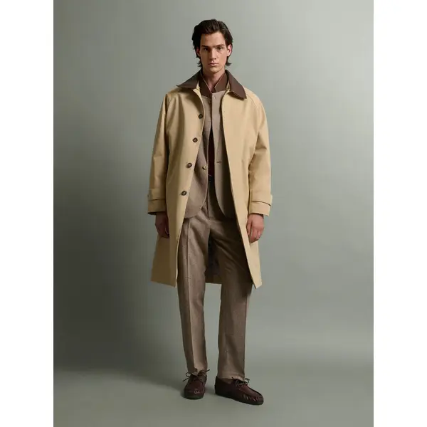 Trench col amovible en cuir