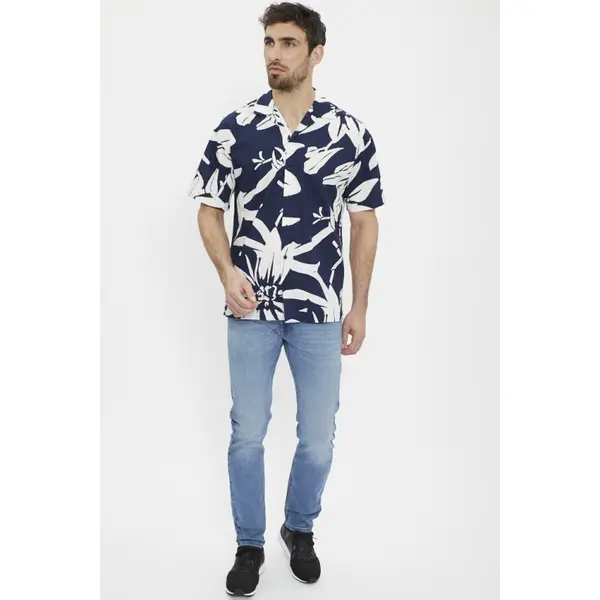 Chemise tropic relax bleu marine