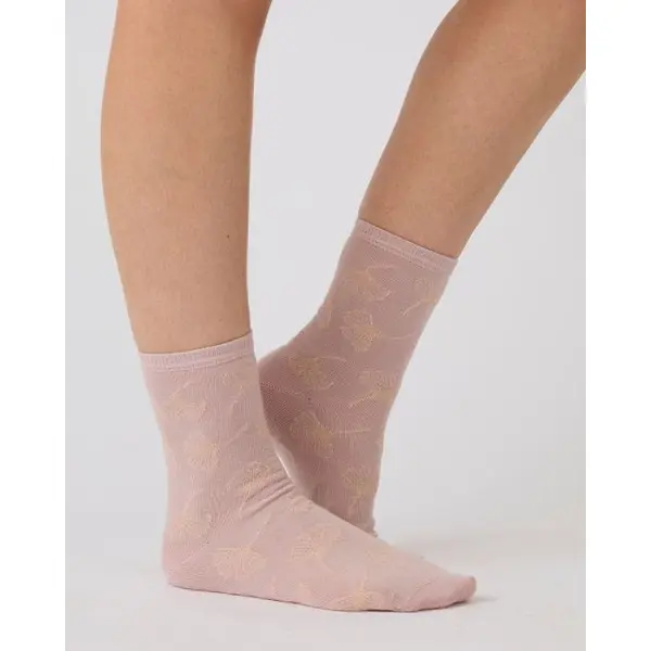 Lot de 2 paires de chaussettes brodées fil brillant