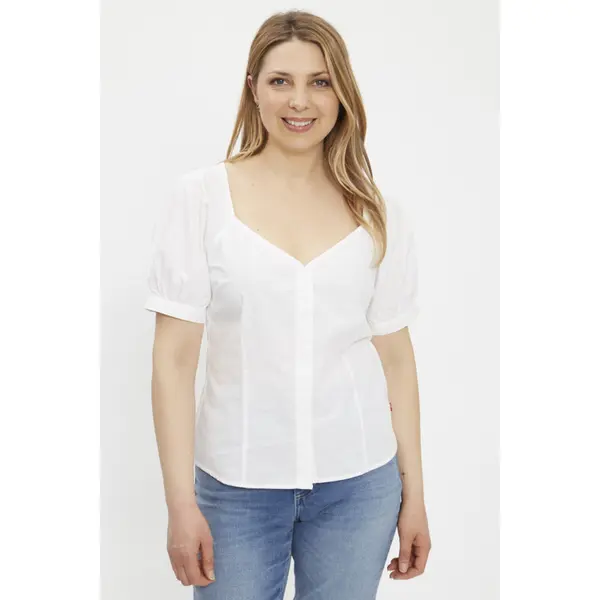 Blouse blanche Marta manches courtes raglan