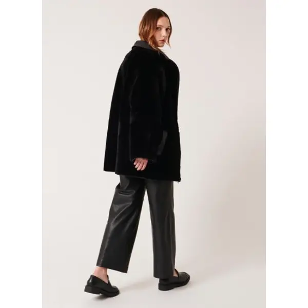 Manteau maya noir en cuir - Zapa