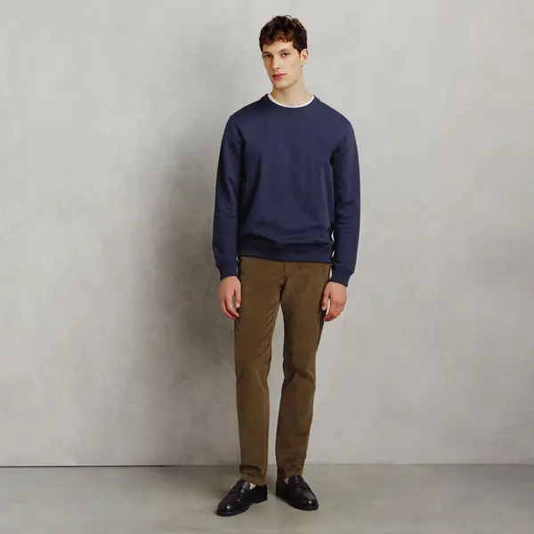 Pantalon chino straight en velours