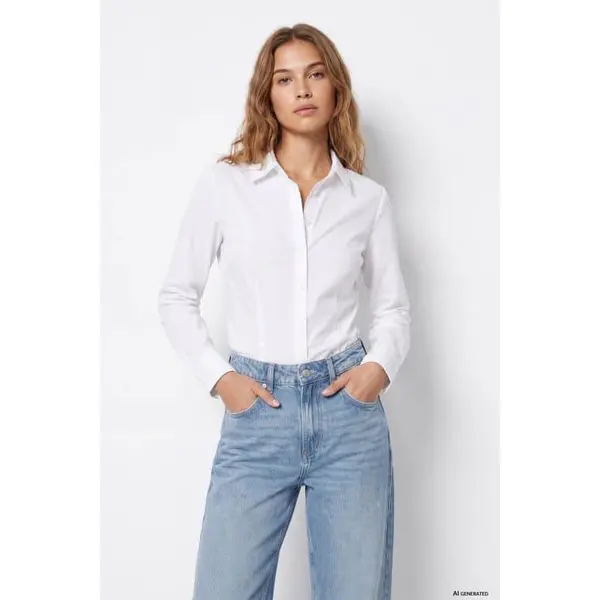 Chemise blanche manches longues coupe ajustée Tiffosi Femme