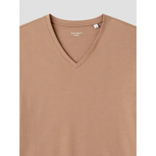 T-shirt col V mélange coton Supima®