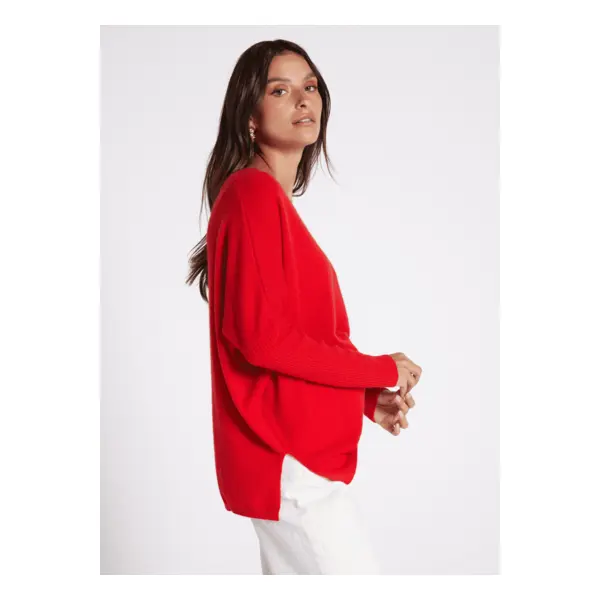 Pull poncho cachemire col v faustine faustine_poppy - Notshy